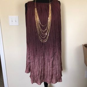 New Zara basic dress m medium crinkle plum lined